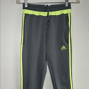 adidas Women’s Gray Joggers with Neon Yellow Trim Size XS